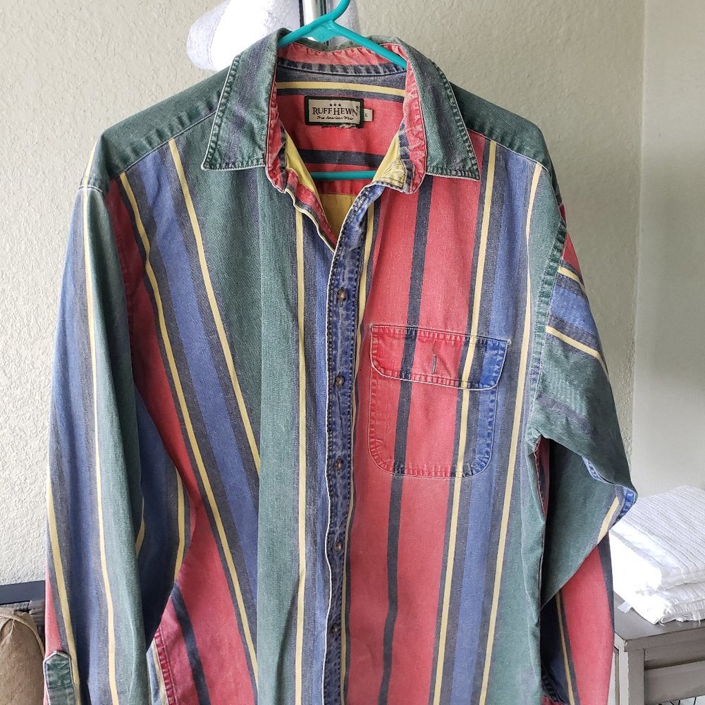 Vintage Ruff Hewn Faded Long Sleeve Shirt Large